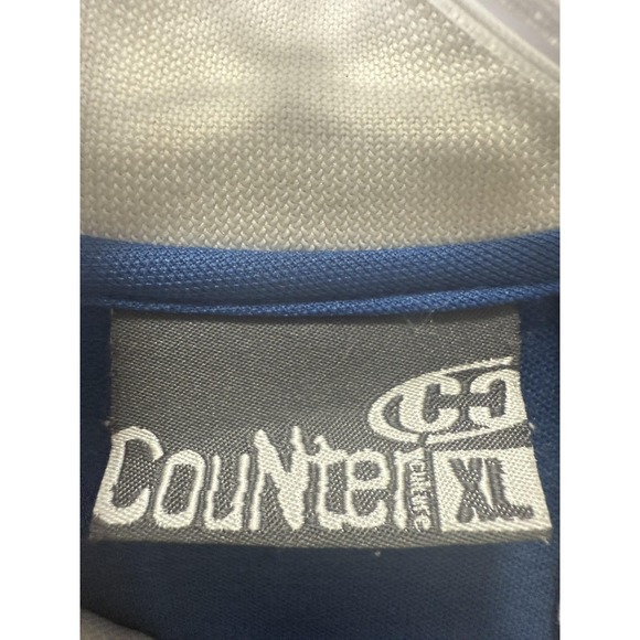 Counter Jacket Mens XL Blue White Track Full Zip Pockets Raglan Stand Collar CC - Picture 2 of 6